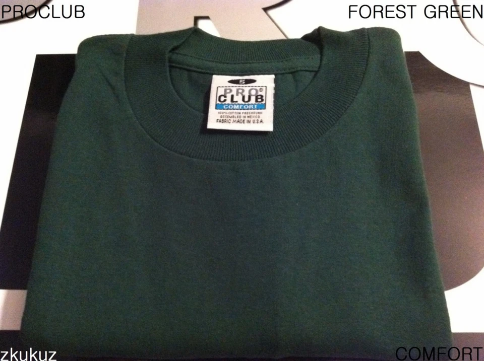 1 NEW PROCLUB COMFORT PLAIN T-SHIRT BLANK FOREST GREEN TEE PRO CLUB S-3XL 1PC - Image 1 of 1