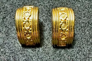 Vintage Christian Dior signierte Clip Ohrringe - Goldton - Top Zustand - Bild 1 von 7