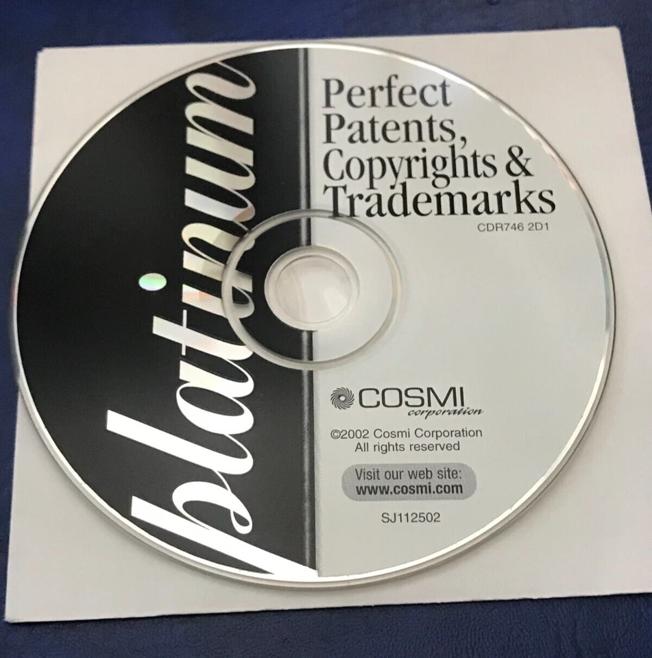 Software de patentes, derechos de autor y marcas comerciales perfectas 2002 vintage en CD de COSMI Foto 1 de 1