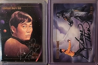SULU George Takei Autograph Star Trek Master Series Signed Card Lot Skybox Card - Image 1 of 2