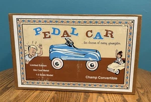 New Old Stock Vintage Blue Champ Convertible Pedal Car In Original Box - Picture 1 of 1