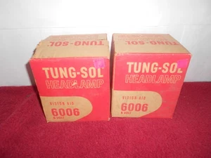 2 VINTAGE TUNG-SOL 6 VOLT AUTOMOBILE HEAD LAMPS # 6006 - UNUSED IN BOX - XX 12 - Picture 1 of 3