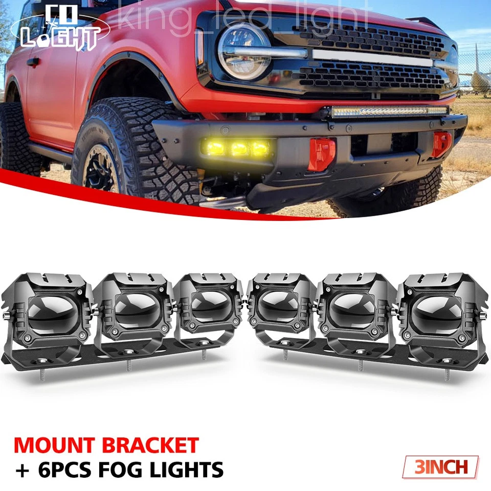 Kit combinado de luces antiniebla LED 240W para parachoques delantero Ford Bronco 2021-2022 2023 24 piezas Foto 1 de 4