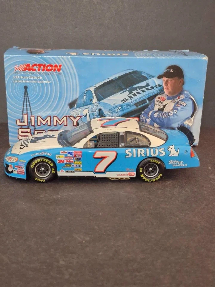 RARO 2003 Jimmy Spencer #7 Sirius Radio Dodge 1:24 Acción NASCAR Diecast Coche de carreras Foto 1 de 4