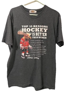 Vtg Hockey Is Better Than Women  Funny Adult Humor Attitude Graphic T XL SPORTS - Image 1 of 4
