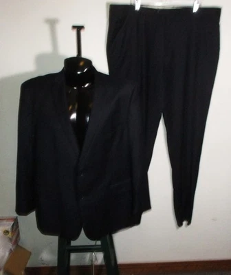 MANTONI Navy Blue 100% Wool 2 Pc Suit Men's Size 50 Short, 44X34 - Image 1 of 4