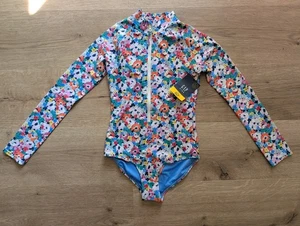 NWT GAP Long Sleeve Swimsuit - Floral Zip Up - Girls Size L (10) - Picture 1 of 6