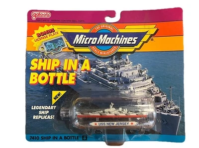 Micro Machines 7410 Ship in a Bottle #8 USS New Jersey 1990 Rare Galoob New - Image 1 of 4