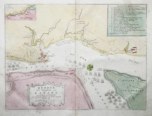 Quebec siege Belagerung Canada Kanada America Amerika map Karte Tirion 1760 - Picture 1 of 1