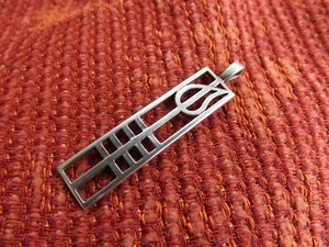 Sterling 925 massiv Silber Rennie Mackintosh Design Anhänger 4,8cm x 1cm 3,5g - Bild 1 von 3