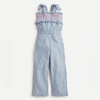 CREWCUTS J. Mono náutico Crew para niñas azul y blanco a rayas con correa talla 8 Foto 1 de 4