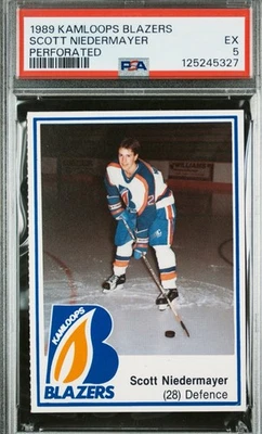 1989 Scott Nidermayer Kamloops PSA 5 Rare Pop 1 Pre Rookie Hall Of Fame Police - Image 1 of 3