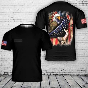 Custom Name 4th of July Patriotic Eagle T-Shirt Father's Day Gift - Picture 1 of 2