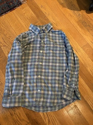 Vineyard Vines Boys 5 Blue Plaid Long Sleeve Cotton Button Up  Shirt - Image 1 of 4