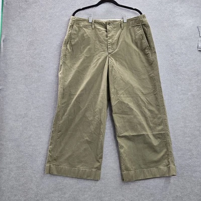 Polo Ralph Lauren Women Pants 14 Green Chino Twill Cargo Back Pockets 24" Inseam - Image 1 of 4