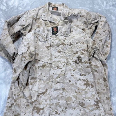 2 USMC MARPAT Desert Camouflage Combat Shirt Military Uniform Blouse Small Long - Image 1 of 4