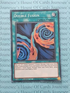 DOOD-EN100 Double Fusion Super Rare Yu-Gi-Oh Card 1st Edition New - Picture 1 of 3