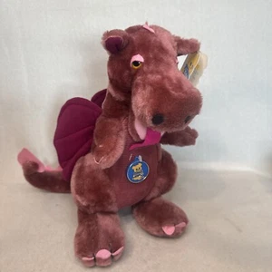 Muñeca de juguete dragón de peluche Dakin vintage “Duncan” dinosaurio alado púrpura 1983 etiqueta - Imagen 1 de 11