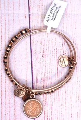 NUEVO NUEVO CON ETIQUETAS Alex and Ani Cuentas Camino de la Vida Conjunto de 2 Pulseras Oro Rosa Foto 1 de 3