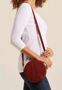 CROSSBODY SHOULDER BAG SMALL BURGUNDY RED BROWN REAL SUEDE LEATHER FAT FACE NEW - Picture 1 of 15