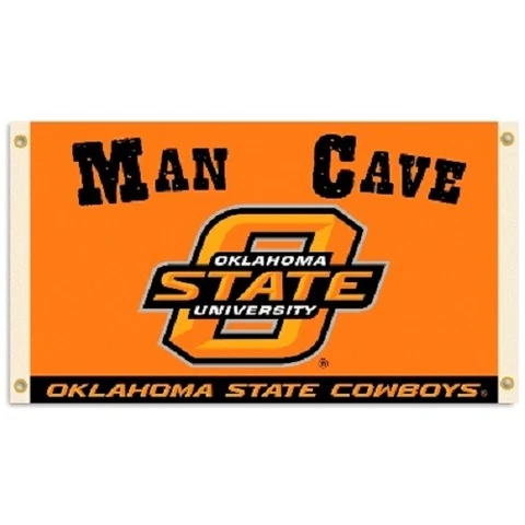 NCAA Oklahoma State University Cowboys MAN CAVE 3' x 5' FLAG w/4 GROMMETS Banner Cover