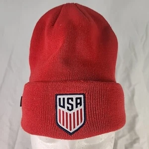 Nike Hat Dri Fit Beanie Team USA Swoosh Logo Red Acrylic Olympics Adult One Size - Picture 1 of 6