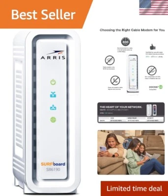 - Cable Modem - Fast DOCSIS 3.0 32x8 Gigabit Cable Modem, For Comcast Xfinity... - Image 1 of 4