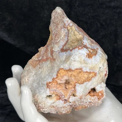 Geode 4" Botryoidal Chalcedony Quartz Crystal Kentucky Orange Yellow Red Natural - Image 1 of 4