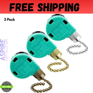 3 Pack Ceiling Fan Switch 3 Speed 4 Wire Zing Ear ZE-268S6 Fan Pull Chain Switch - Picture 1 of 10