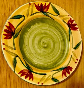 Plato de ensalada de postre de gres pintado a mano Pier 1 ELIZABETH 8" - Imagen 1 de 5