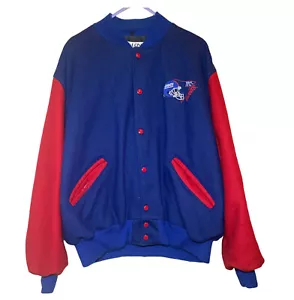 VINTAGE DeLONG Unijacke Wolle rot blau NY Giants NFL - Herren XL - Bild 1 von 16