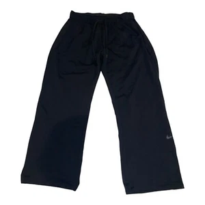 Nike Sweatpants Men's Large Black Polyester Blend Straight Leg Elastic Waist - Picture 1 of 3