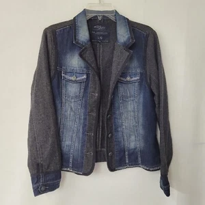 Silver Jeans Co Jacke Damen L Denim/Wolle Patchwork Western Jeansjacke - Bild 1 von 12