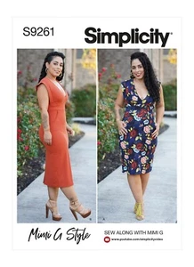 Simplicity 9261 Mimi G Pattern Knit Sheath Body Hugging Dress Plus Sz 6-14/16-24 - Picture 1 of 8