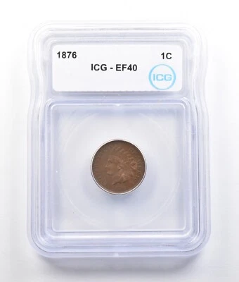 1876 Indian Head Cent EF40 ICG *2683 - Image 1 of 3