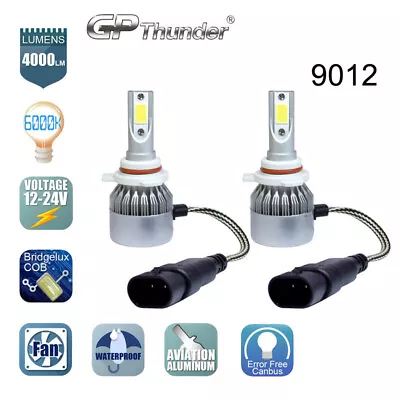 2x 9012 HIR2 9011 LED Headlight Bulb GP Thunder High/Low Beam Kit 80W 6000K Pair - Image 1 of 4