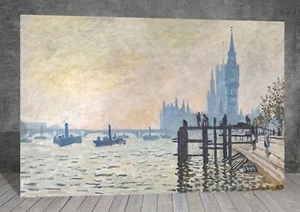 Claude Monet The Thames below Westminster CANVAS PAINTING ART PRINT WALL 1672 - Picture 1 of 9