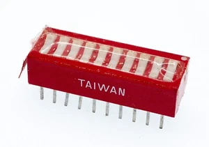 Taiwan, Sealed 10 Position 20 Pin SPDT Through-Hole DIP Switch, Lot of 10 - Picture 1 of 2