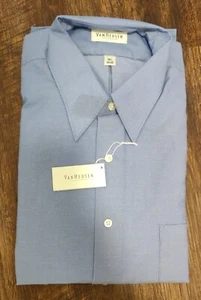 Van Heusen Mens Dress Pique Shirt Light Blue 16.5 34-35 - Picture 1 of 4