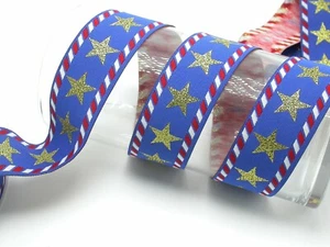Stars & Stripes Jacquard Ribbon 1 1/2" (38mm) 5 yards - Picture 1 of 1