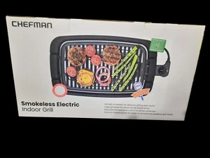 Parrilla interior eléctrica sin humo Chefman, control de temperatura ajustable nueva - Imagen 1 de 7