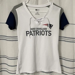 NFL New England Patriots Mujer Talla Pequeña Manga Corta Camiseta Blanco Poliéster - Imagen 1 de 4