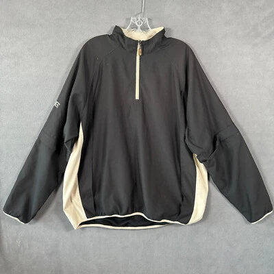 Chaqueta cortavientos Ping para hombre grande negra 1/4 cremallera pulóver manga convertible Foto 1 de 4