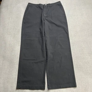 Alex Mill Marci Twill Trousers Womens 12 Washed Black Cotton Straight Leg - Picture 1 of 15