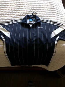 adidas Retro Blue White Stripe Jacket New Without Tags - Picture 1 of 3