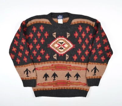 Men's WOOLRICH Crew Neck Chunky Knit Wool Blend Sweater Jumper Sz L P-P 24" VTG - Image 1 of 4