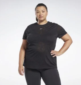 Reebok Burnout Training T-Shirt Black Plus Size 1X - Picture 1 of 2