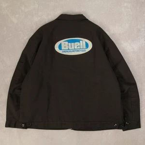 Red Kap Vintage Buell Motorcycles Workwear Jacket 2XL Men's Black Company - Picture 1 of 8