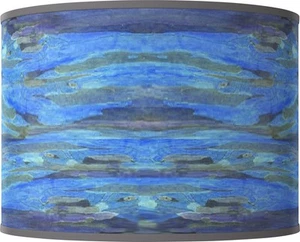 Oceanside White Giclee Drum Lamp Shade 15.5x15.5x11 (Spider) - Picture 1 of 5