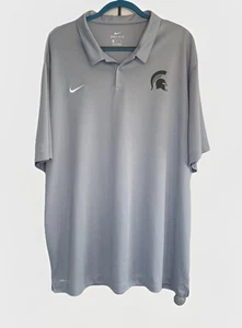 Nike Michigan State Spartans Poloshirt Herren Gr. 3XL hellgrau Dri Fit Performance - Bild 1 von 7